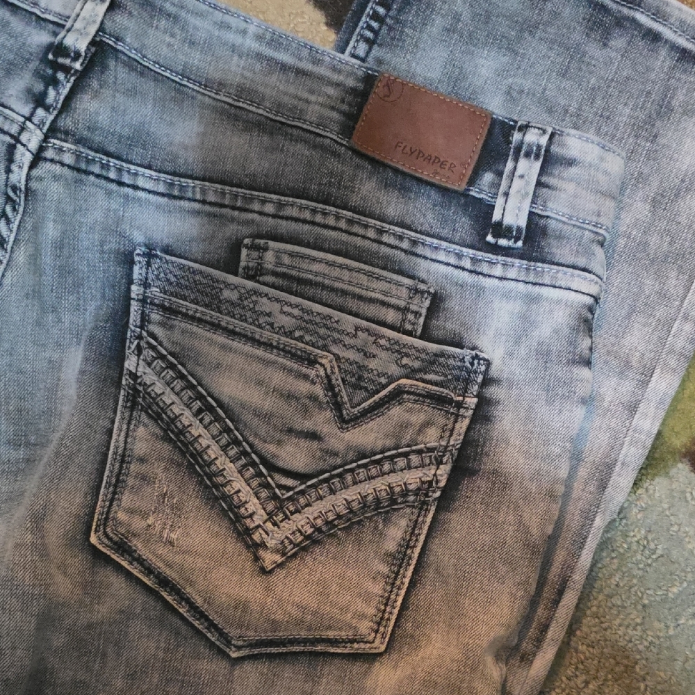 Flypaper Men's Washed Denim Jeans - Picture 2 of 4